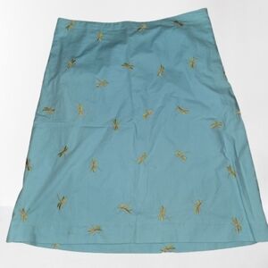 Talbots Dragonfly Embroidered Mini Skirt